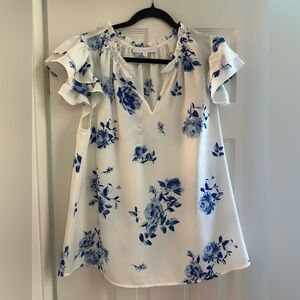 Blue flower shirt